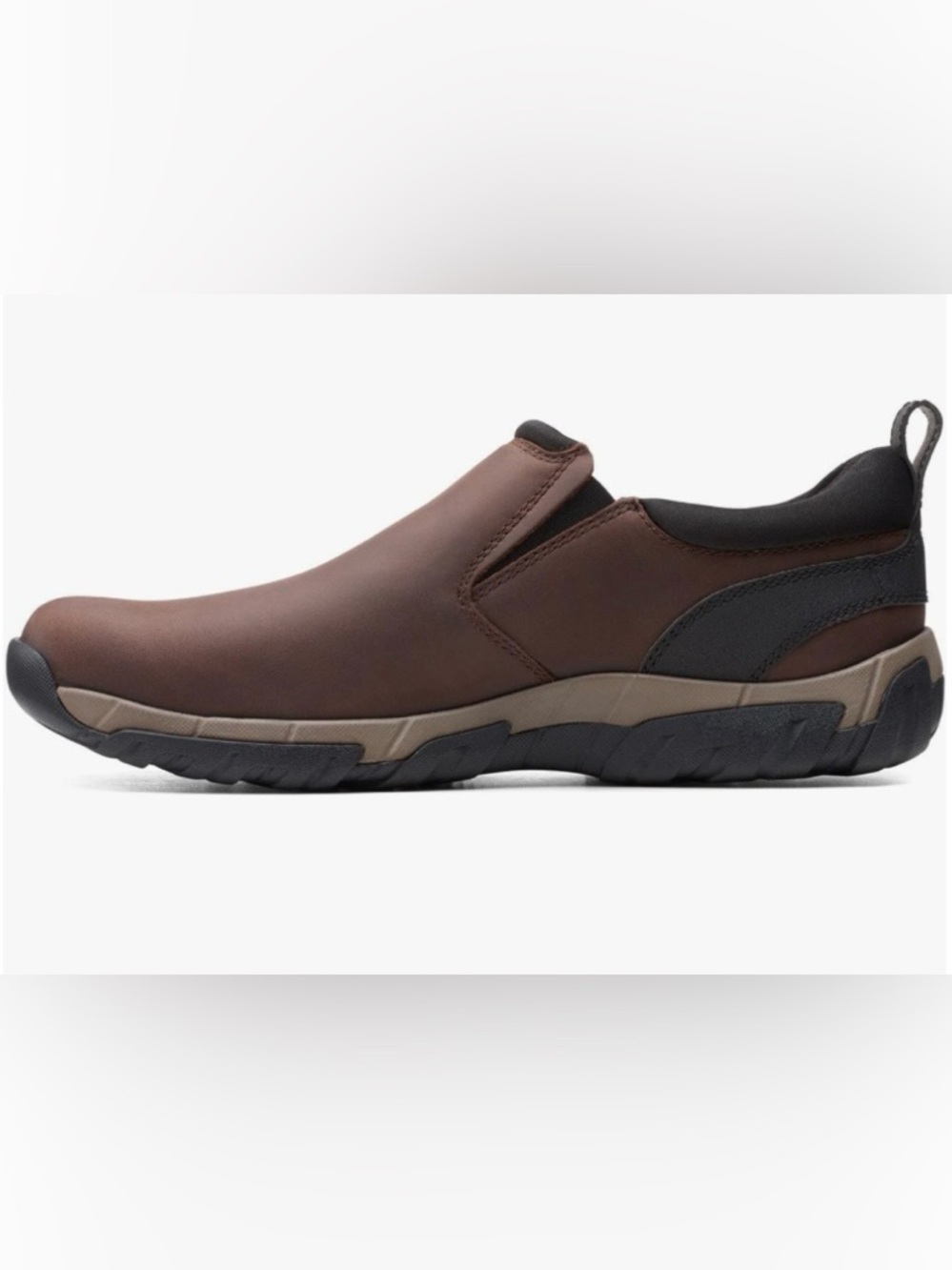 Clarks Men’s Brown Leather Slip-On Loafer Size 10 - Picture 3 of 16